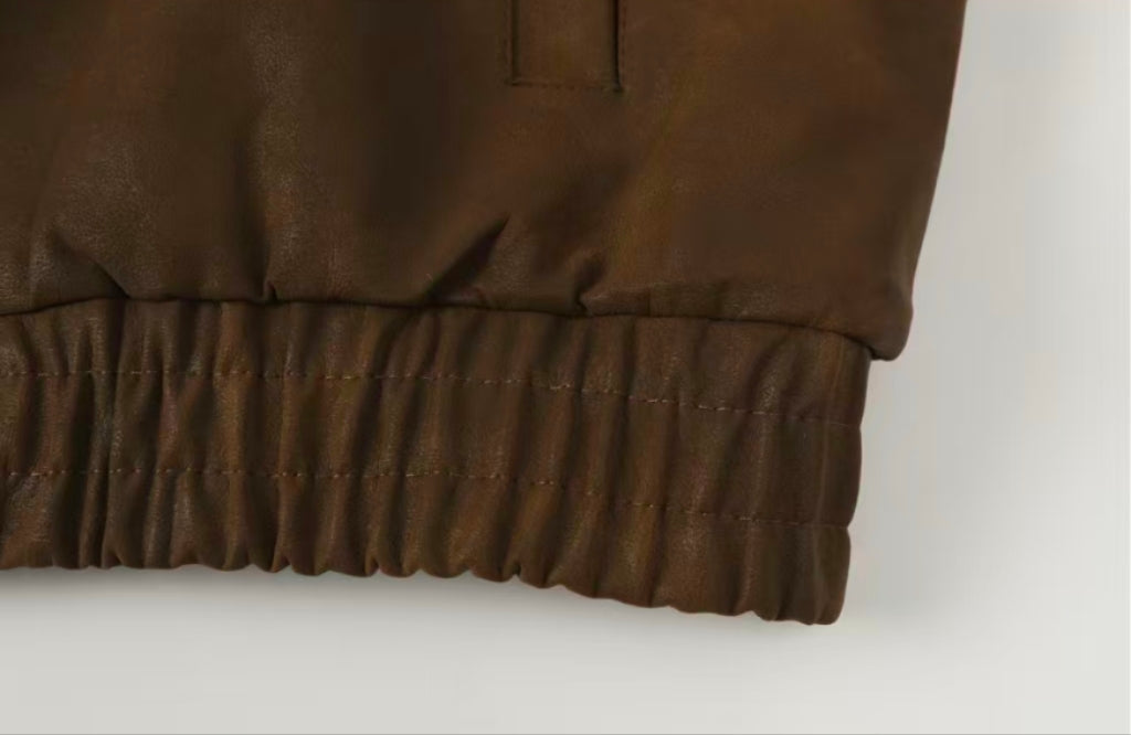 Cross Patch Suede Jacket - Brown Gothic Streetwear Outerwear 8833