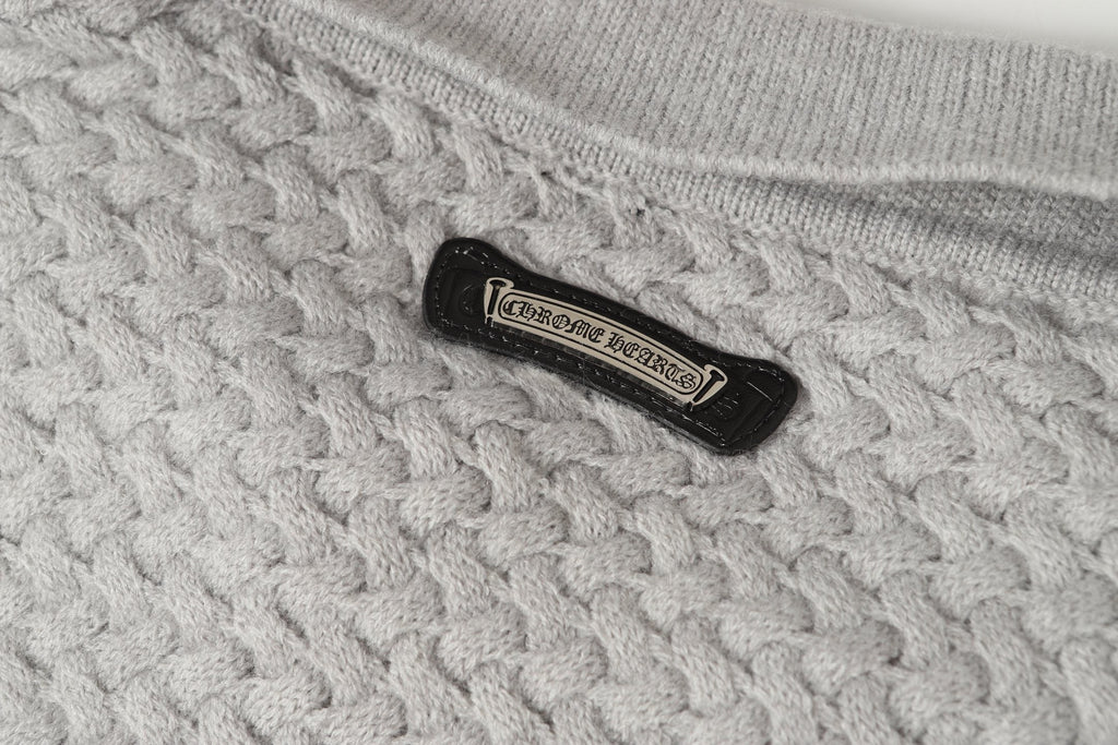 Gothic Cross Knit Cardigan - Black Grey Streetwear Jacket 904